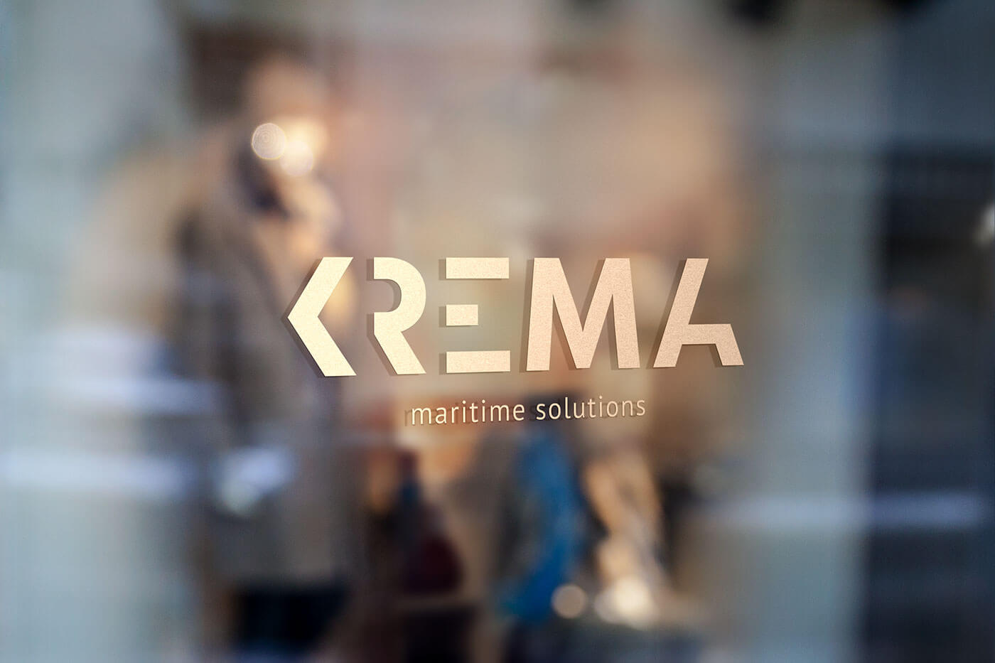 Logo mit Goldfolie für das Luxus-Yachtunternehmen Krema